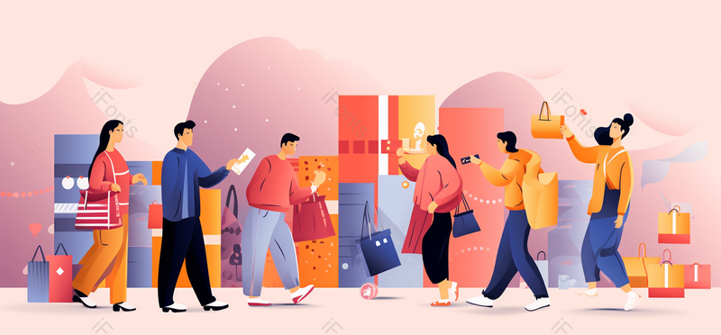 购物促销插画组件1,插画/手绘图,插画/手绘图库,插画/手绘图下载,插画/手绘